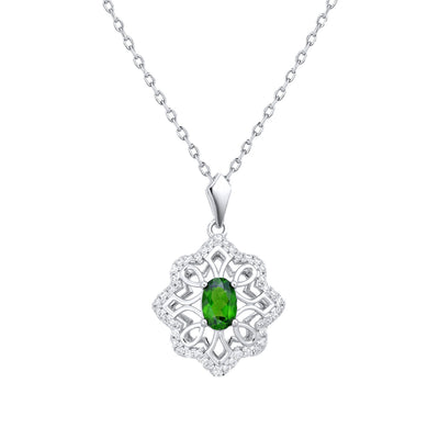 Collar Colgante Diopside Verde de Alta Calidad - Diseño Hueco Estrella Ocho - Image 6
