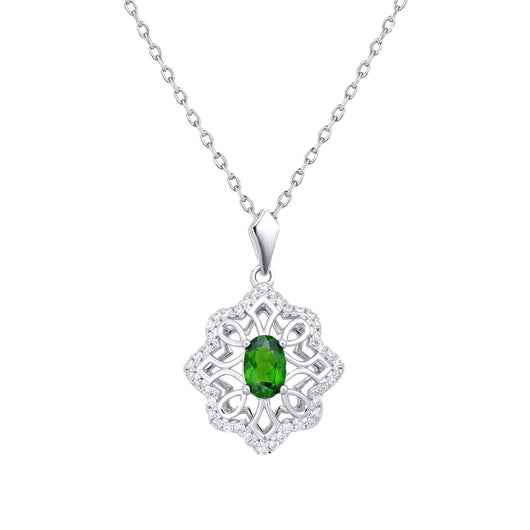 Collar Colgante Diopside Verde de Alta Calidad - Diseño Hueco Estrella Ocho - Image 6