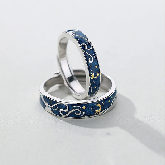 Anillo Amantes de Renos con Cielo Estrellado - Image 11