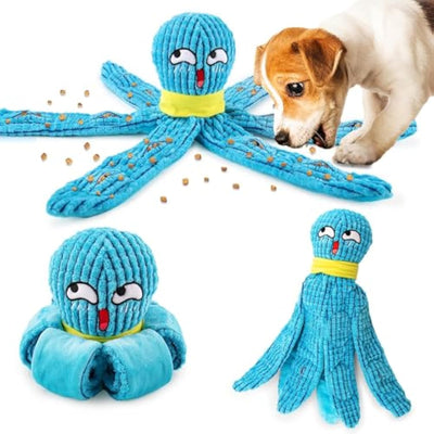 Juguete Interactivo Pulpo para Perros - Peluche con Texturas y Sonidos Crujientes