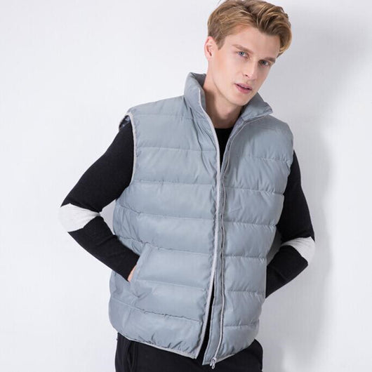 Chaleco Reflectante Abrigo Slim Fit Otoño Invierno Tallas Grandes Hombre - Image 3