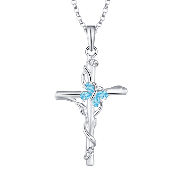 Collar de Cruz en Plata de Ley 925 para Mujer con Circonitas - Image 3