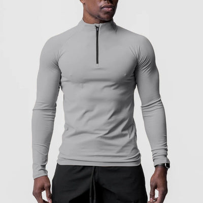 Playera Deportiva de Cuello Alto con Cierre Medio para Entrenamiento