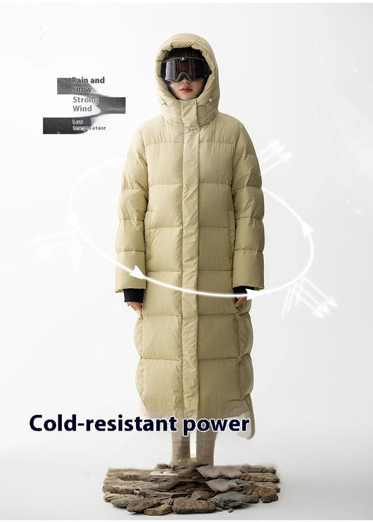 Abrigo Largo Acolchado Extra Largo para Mujer - Chaqueta Térmica Hasta la Rodilla - Image 12