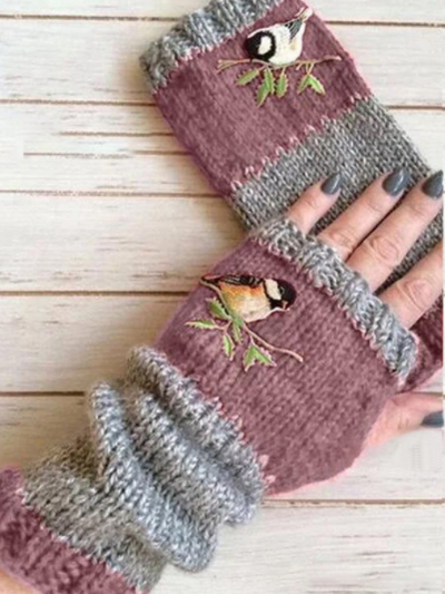 Guantes Cálidos para Mujer con Costuras y Bordados Elegantes - Image 10