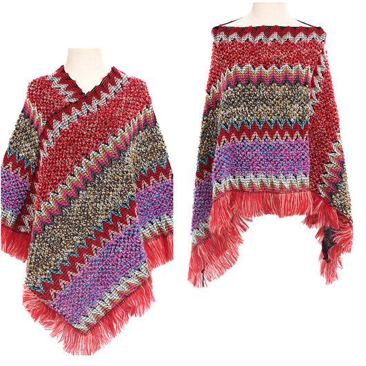 Poncho Étnico Multicolor Cálido para Otoño e Invierno - Image 17