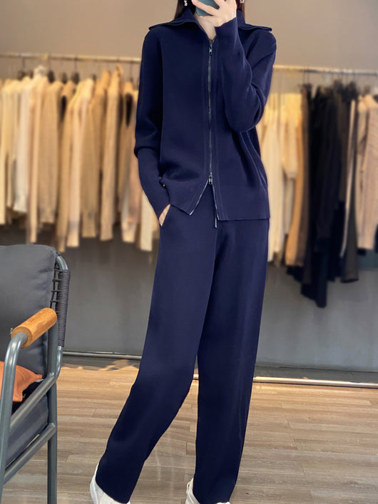 Cardigan de Mujer con Cuello Solapa y Cierre de Cremallera - Image 11