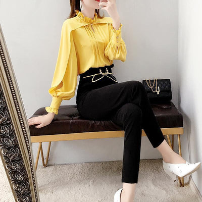 Conjunto de Blusa Dos Piezas Estilo Maduro con Toque Sofisticado - Image 4