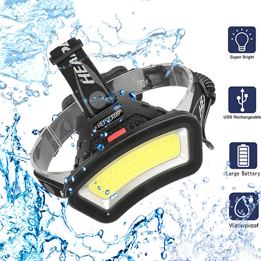 Linterna Frontal LED COB de Largo Alcance con Batería Recargable USB - Image 12