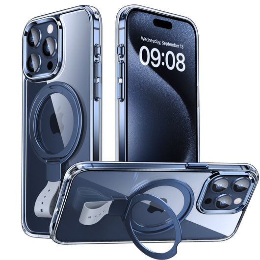 Funda Magnética Transparente con Anillo Giratorio y Soporte Ajustable - Image 8