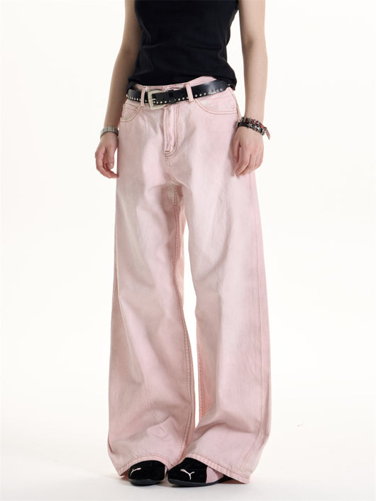 Pantalón Jeans Ancho Estilo Retro Flor de Cerezo - Image 9