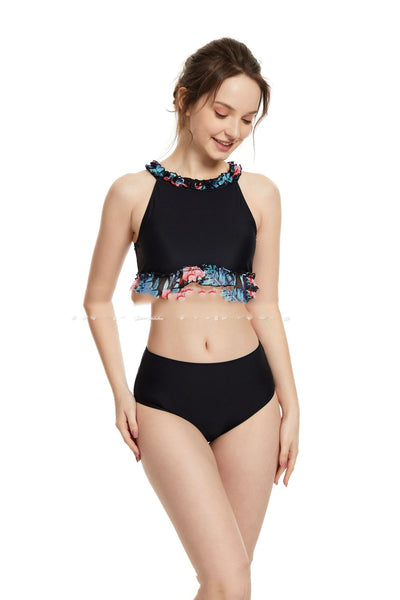 Bikini Clásico de Tres Piezas en Negro - Image 7