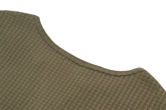Blusa Holgada de Cuello V y Textura Waffle para Mujer - Image 15