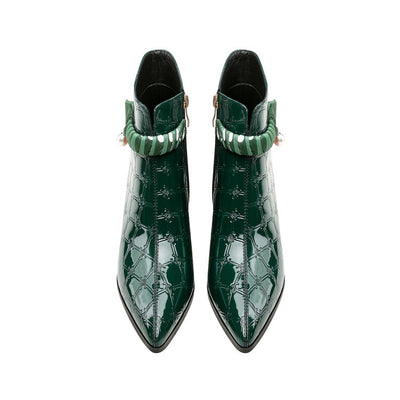 Botas de Cuero Charol con Tacón Robusto y Punta Afilada - Image 4