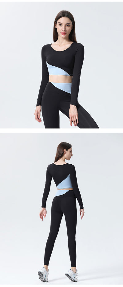 Conjunto de Yoga Manga Larga para Mujer con Soporte de Pecho - Image 16