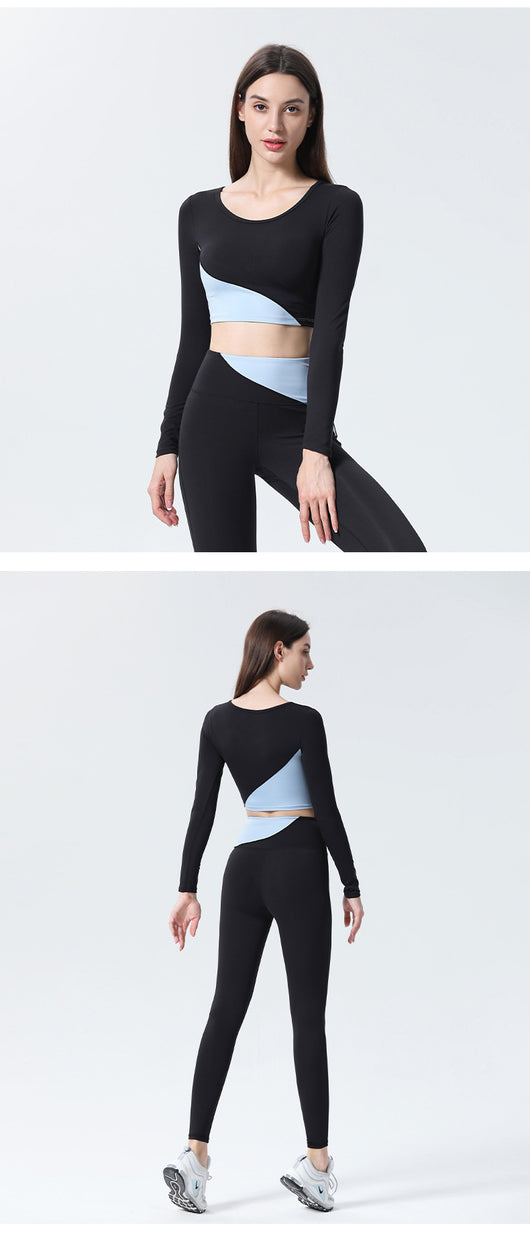 Conjunto de Yoga Manga Larga para Mujer con Soporte de Pecho - Image 16