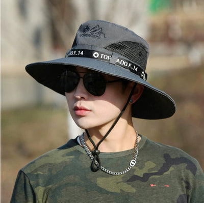 Gorra de Visera Ancha Transpirable para Pesca y Montaña - Protección Solar para Hombre - Image 9