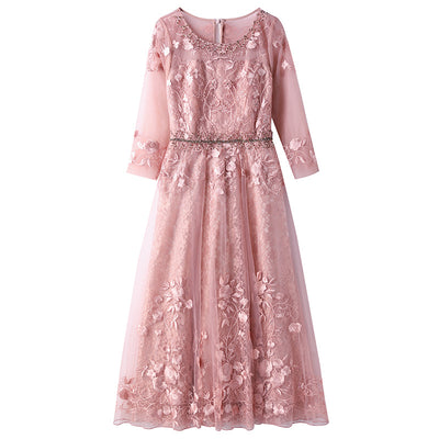 Vestido Largo Elegante con Detalles de Diamantes para Ocasiones Especiales - Image 5
