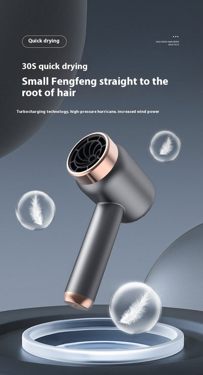 Purple high-speed wireless hair dryer with gold accents, featuring hot and cold air, shown on a reflective surface. - Image 24