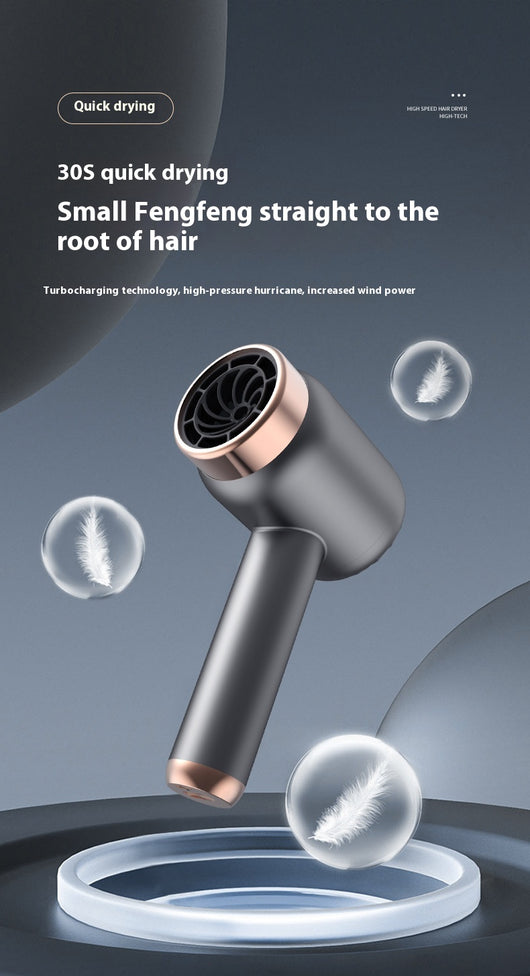 Purple high-speed wireless hair dryer with gold accents, featuring hot and cold air, shown on a reflective surface. - Image 24