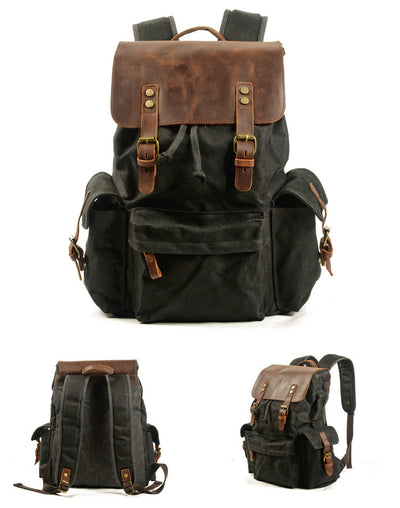 Mochila Casual para Hombre de Lona Encerada - Estilo Moderno con Compartimento para Laptop - Image 14