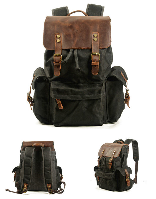 Mochila Casual para Hombre de Lona Encerada - Estilo Moderno con Compartimento para Laptop - Image 14