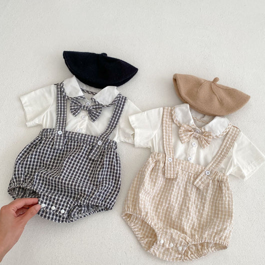 Blusa Cuello Babydoll con Efecto Dos Piezas a Cuadros - Image 2