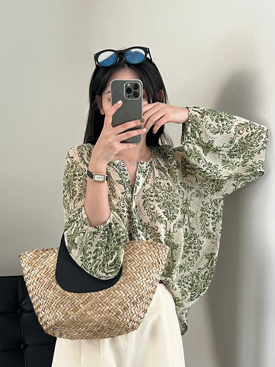Blusa Protectora Floral con Mangas Linterna y Filtro Solar - Image 8