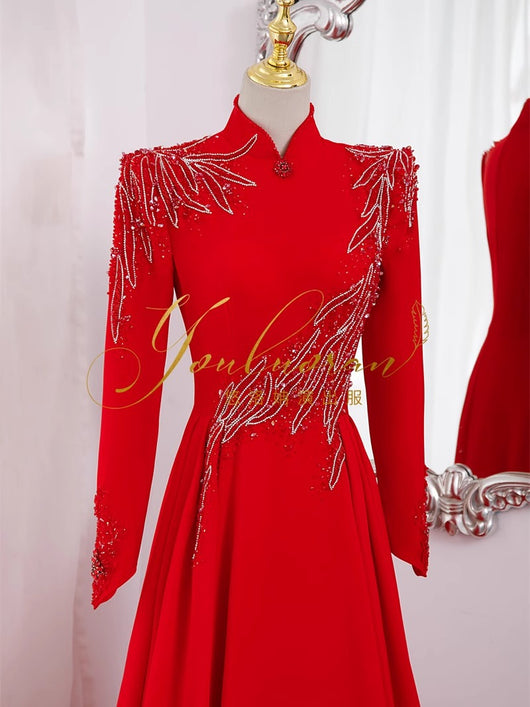Vestido Largo de Manga Larga para Eventos Formales y Cenas de Gala - Image 19