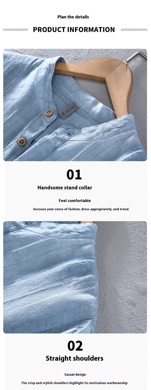 Camisa Casual de Lino Retro Estilo Japonés para Hombre - Image 13
