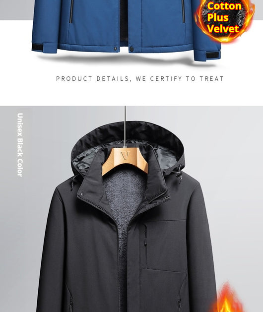 Chaqueta Táctica de Invierno Impermeable para Hombre con Capucha Desmontable - Image 9
