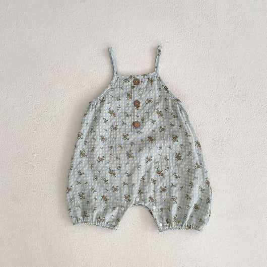 Pantalones de Trabajo con Tirantes Estampado Cuadros y Flores - Image 6
