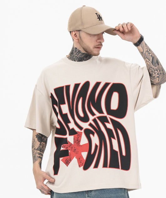 Camiseta Manga Corta Cuello Redondo con Estampado de Letras para Hombre - Image 4