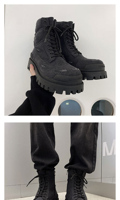 Botas Martin Retro Gruesas con Detalles Rotos - Estilo Workwear Distressed - Image 8