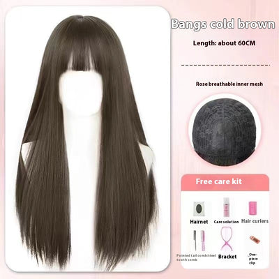 Peluca Larga Mujer Cabello Natural Liso Frente Encaje Completo Premium - Image 17