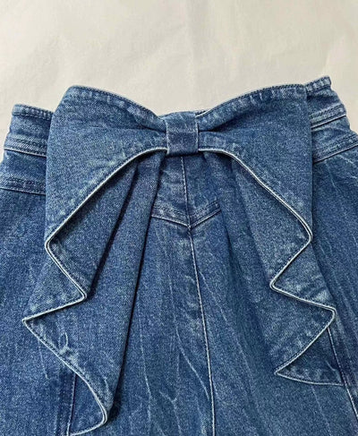 Pantalones Vaqueros Talle Alto con Moño y Pierna Ancha - Image 11