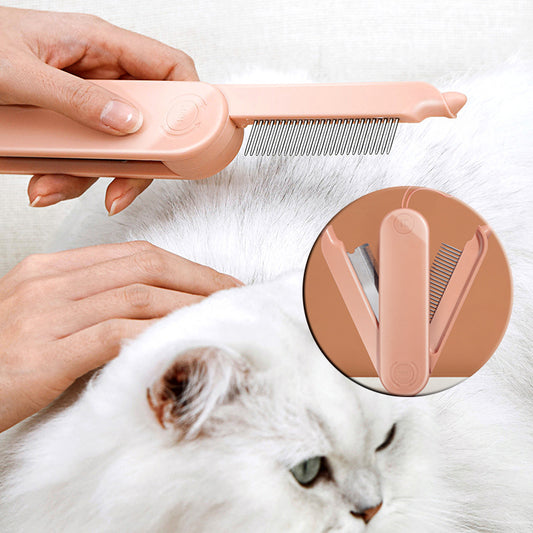 Peine Desmantador para Gatos y Perros con Dientes Densos y Masaje