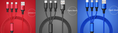 Cable de Datos Trenzado Triple 3 en 1 con Tres Conectores - Image 8