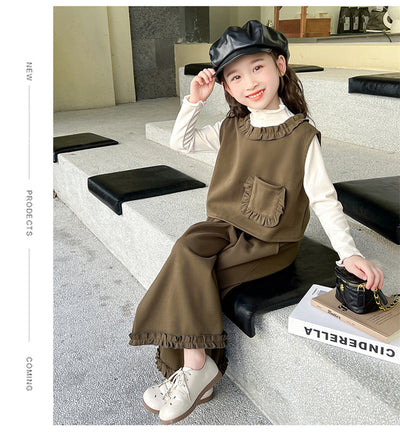 Conjunto de Tres Piezas: Chaleco Stringy Selvedge Fashionable para Niñas - Image 18