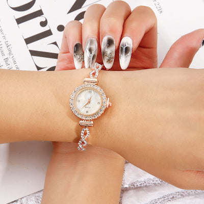 Reloj de Mujer con Diamantes Redondo de Moda con Pulsera Ajustable - Image 15