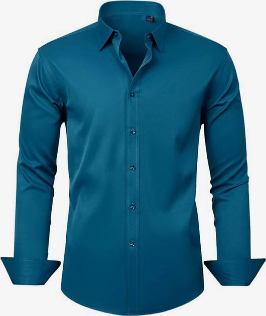 Camisa Elástica de Talla Grande para Hombre de Manga Larga - Image 27