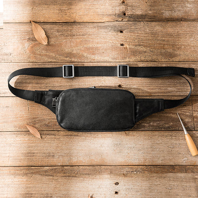 Bolsa Pectoral de Cuero Genuino para Hombre - Estilo Casual Versátil - Image 6