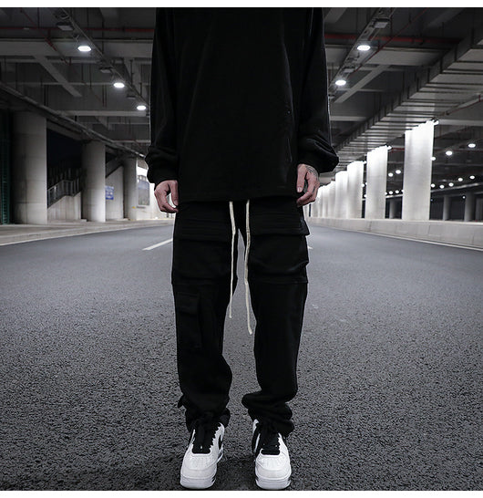 Pantalón de Buzo Recto con Bolsillos Múltiples y Cordón Ajustable - Image 3