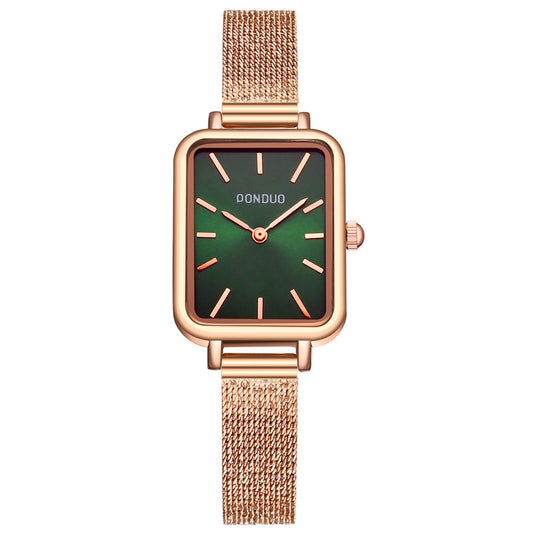 Reloj Cuadrado Verde Coreano Estilo Puntero para Mujer - Image 2