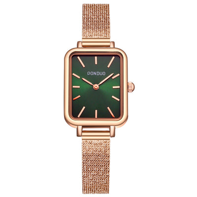 Reloj Cuadrado Verde Coreano Estilo Puntero para Mujer - Image 2
