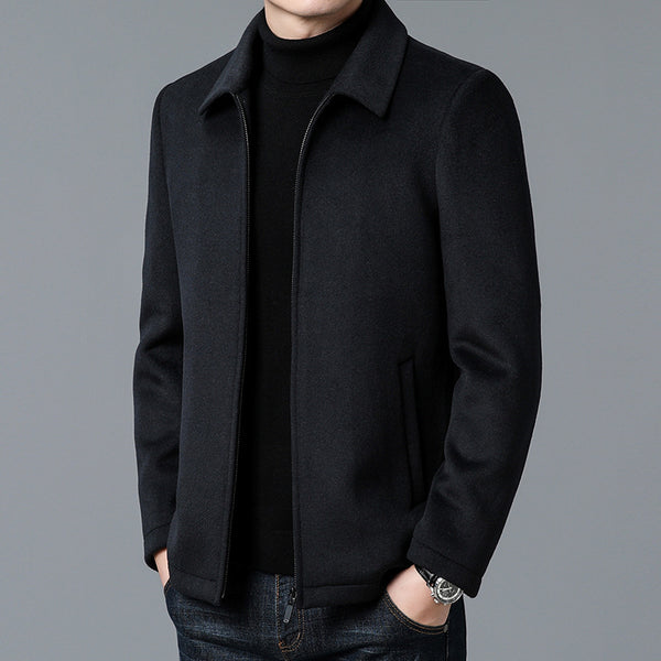 Abrigo de Lana con Cuello Polo para Hombre - Elegancia Casual - Image 6