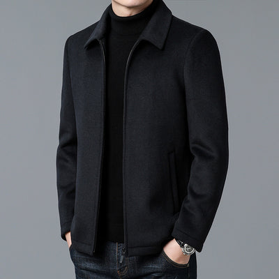 Abrigo de Lana con Cuello Polo para Hombre - Elegancia Casual - Image 6