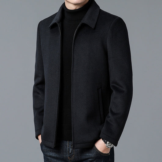 Abrigo de Lana con Cuello Polo para Hombre - Elegancia Casual - Image 6
