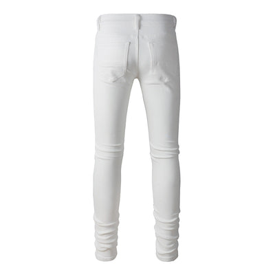 Jeans Rotos Blancos con Detalle de Flor de Marañón - Image 3