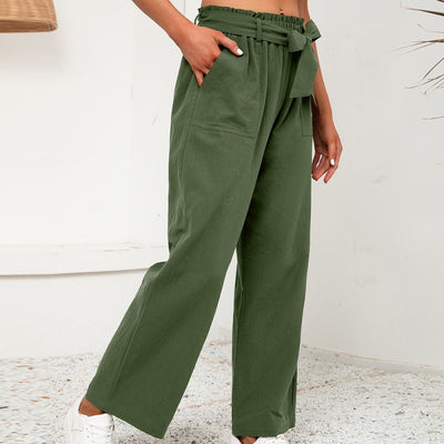Pantalones Anchos Sueltos con Cintura Ajustable para Mujer